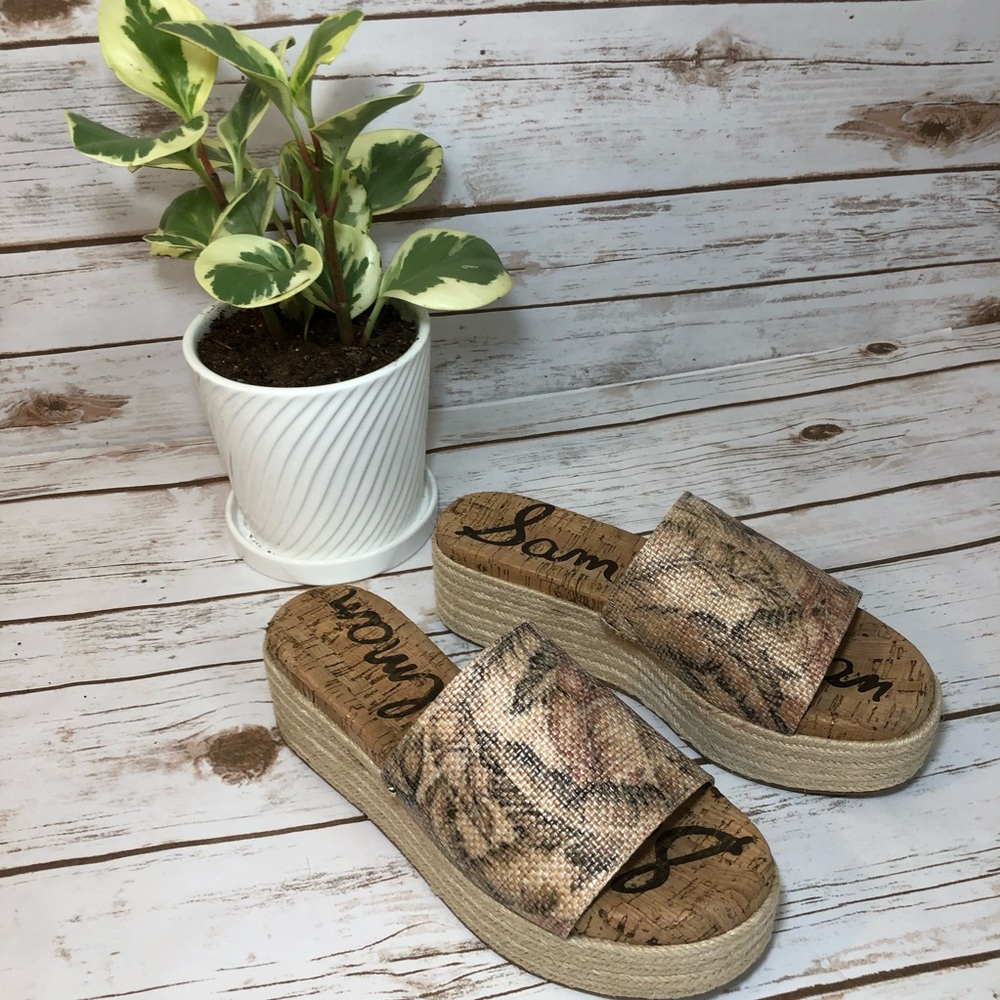 Sam Edelman Weslee Palm Wedge Slide Sandals